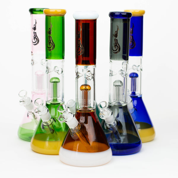 O 14.5" Genie-Tree arms two tone glass water bong ( ST11 )