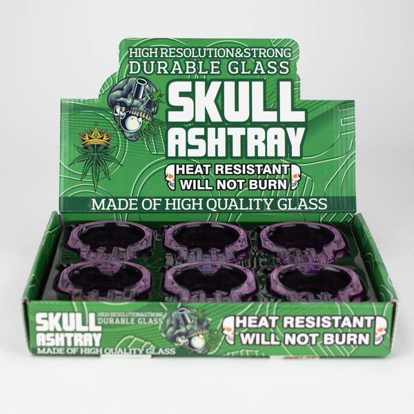 O Skull glass ashtray Box of 6