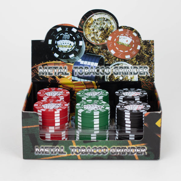 O 1.5" Casino Chips Metal Grinder 3 Layers Box of 12 [GZ371]