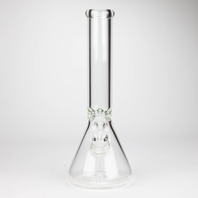 O 14" Exclusive License 7mm Glass Bong with Stickers [C1559]