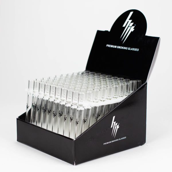 O HIT Glass | 4.25" Clear Glass Chillum Pipe Box of 100