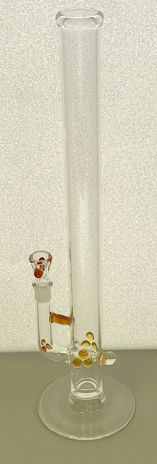 SC ST 2201 22 inch 38mm Straight Tube with opal accents Shine Glassworks Canadian glass