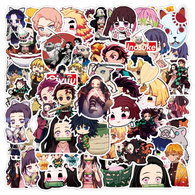 O 50pcs Assorted Anime Design Stickers