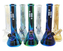 14" Infyniti Brand Water Pipe with Beaker Base Chrome Finish with Snowflake Design