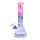14" Water Pipe with Peacock and Leaf Print, 7mm