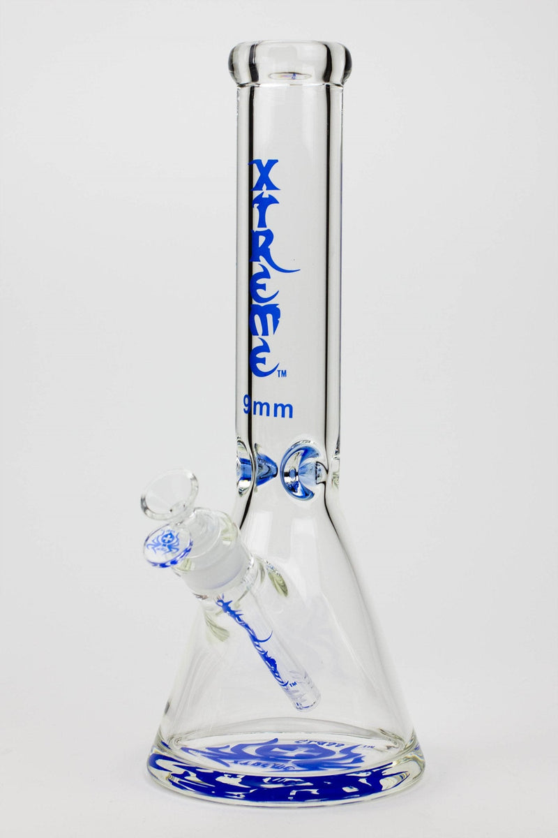 14" XTREME Glass / 9 mm / Classic Glass beaker Bong-Blue - One Wholesale