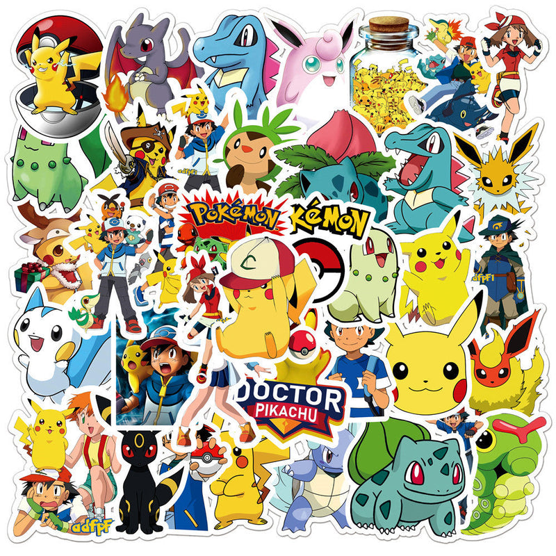 O 50pcs Assorted Anime Design Stickers