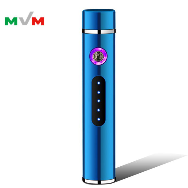 O Portable Electronic Lighter USB Arc pipe Lighter with LED Button and Battery Indicator [MLT233]