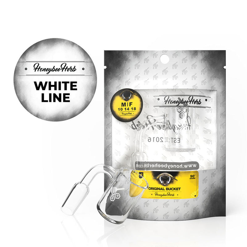 O Honeybee Herb White Line 90° White Original Bucket Quartz Banger