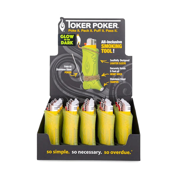 O Toker Poker | Bic lighter edition Glow in the Dark Display of 25