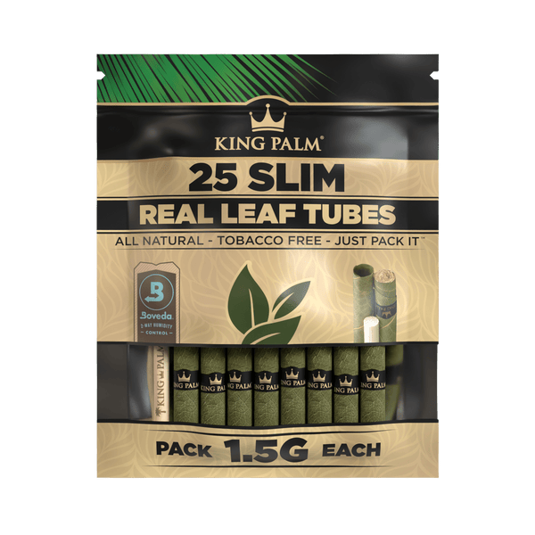 O King Palm | 25 Slim  Hand-Rolled Leaf Box of 8