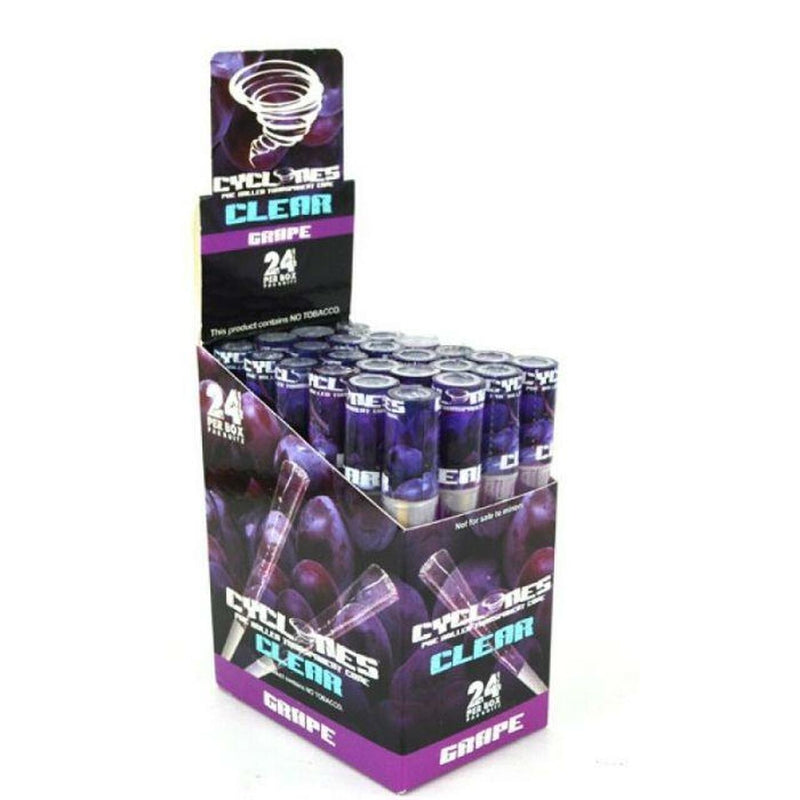 Cyclones Clear Pre Rolled Cones 24ct