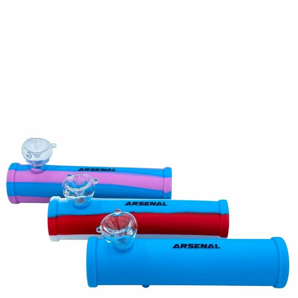 8 Inch Assorted Colours Silicone Steam Roller Hand Pipe