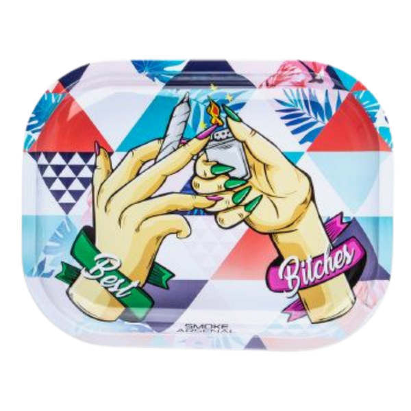 Best Bitches Metal Rolling Tray Small 7 x 5.5 Inch