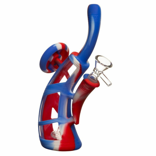 9 Inch Bent Templar Assorted Colours Silicone Bong