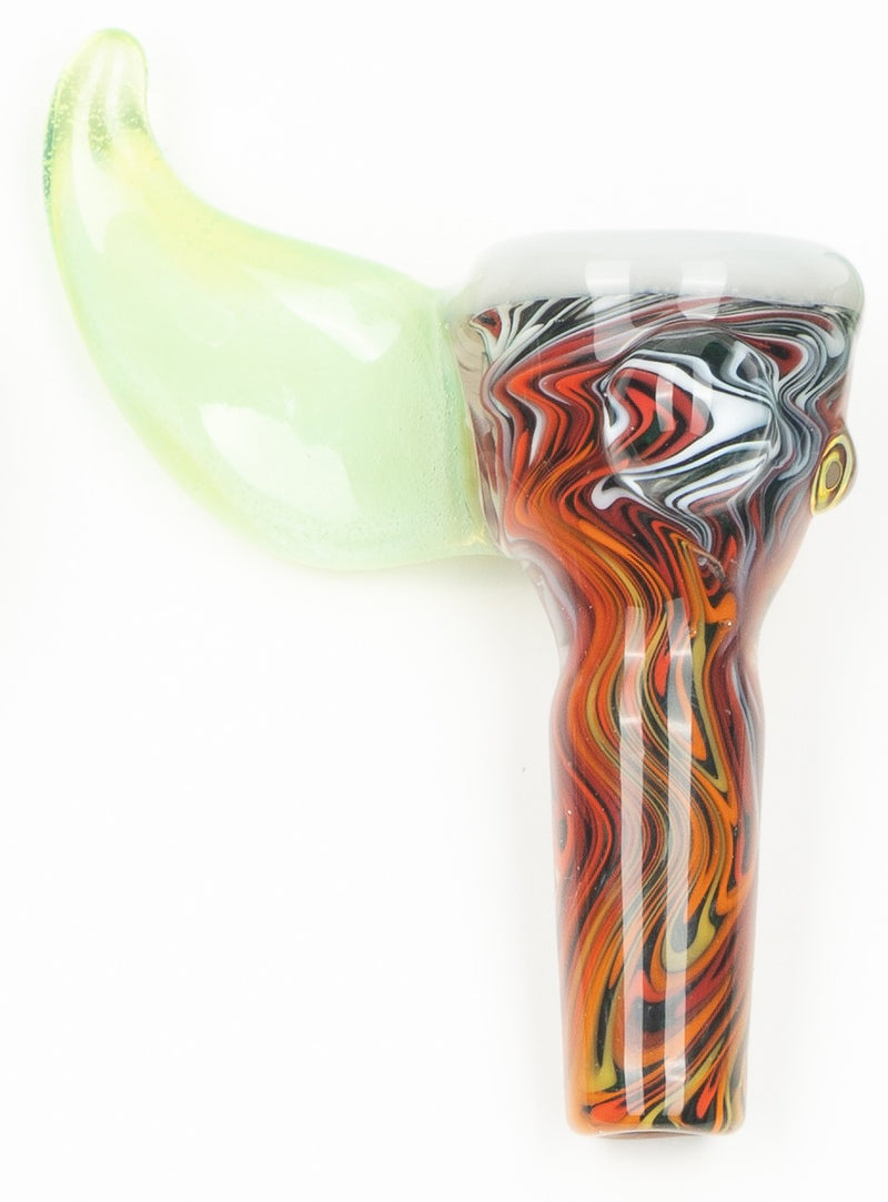 M004 14mm 1 Hole Rewig Worked Joint Wig Wag Heady Glass Bowl Mooks Glass