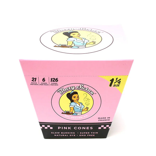 SC Pink Blazy Susan 6 ct 1 1/4 Cones Rolling Papers