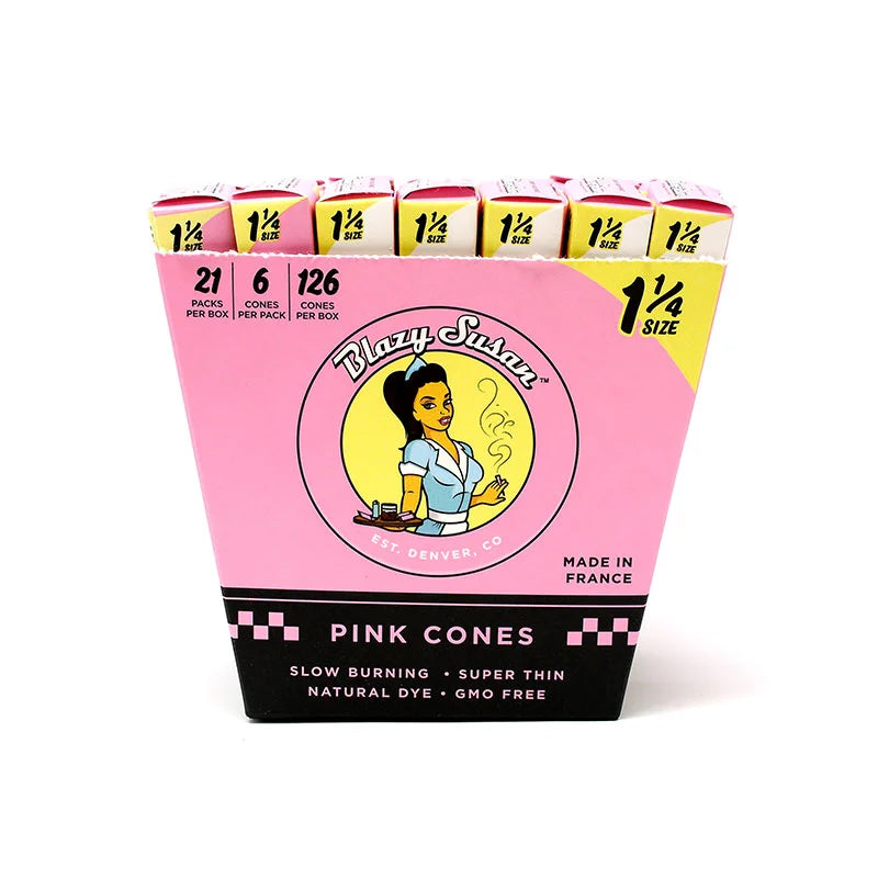 SC Pink Blazy Susan 6 ct 1 1/4 Cones Rolling Papers