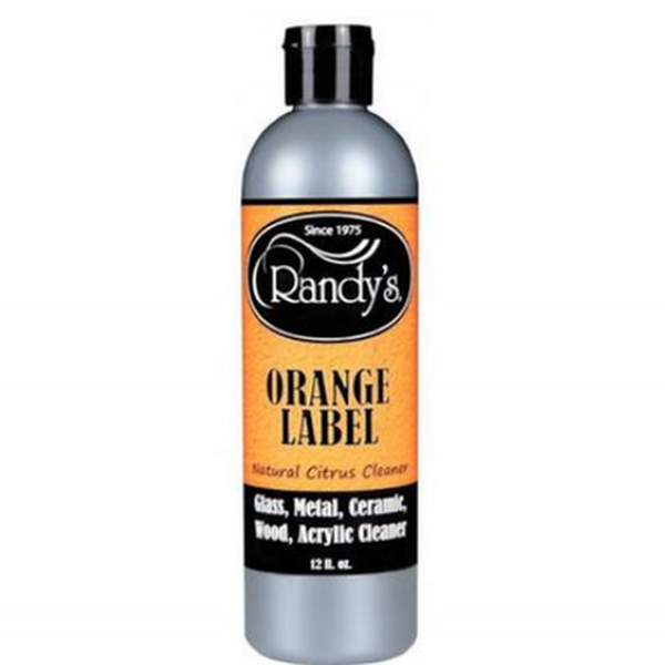 SC Randy's Orange Label 12 oz Metal Ceramic Acrylic GLass Cleaner Bottle