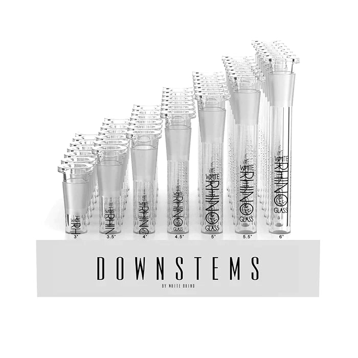 O WHITE RHINO | 19/14 GLASS ON GLASS DOWNSTEM - 49 COUNT DISPLAY