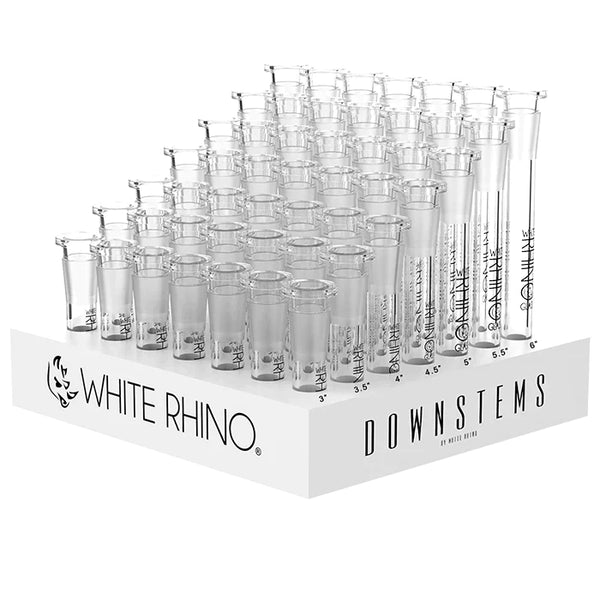 O WHITE RHINO | 19/14 GLASS ON GLASS DOWNSTEM - 49 COUNT DISPLAY