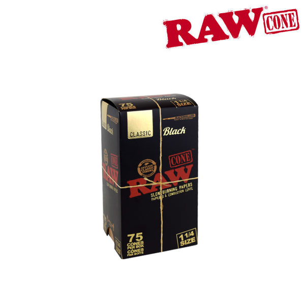 SC Raw Black 1 1/4 Pre Rolled Cones - 75ct