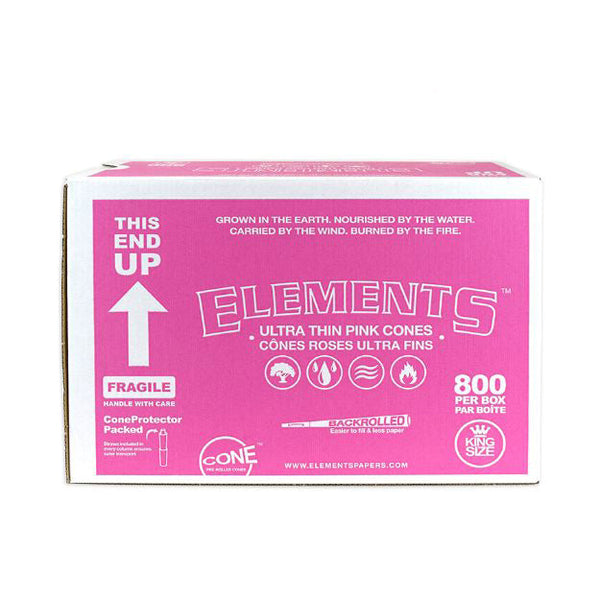 Elements Pink Pre-rolled Cones King Size Ultra Thin 800 count