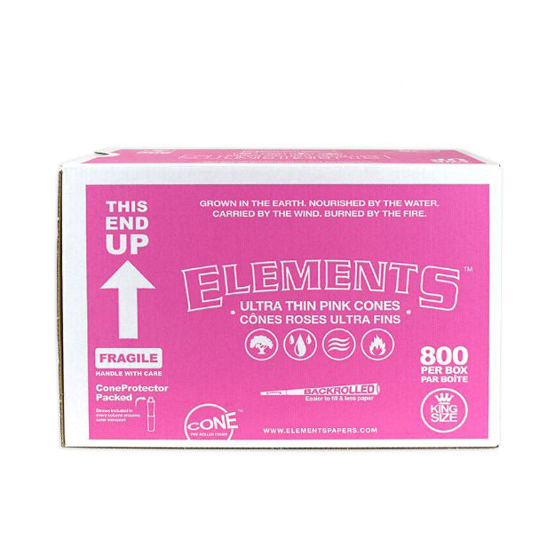 Elements Pink Pre-rolled Cones King Size Ultra Thin 800 count