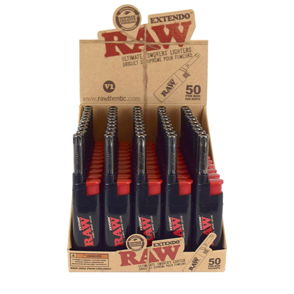 RAW  | Extendo Lighters Adjustable Flame Refillable Lighters – Display/50