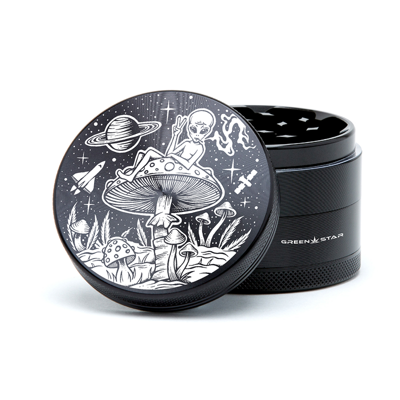 O Green Star | 2.5" (63mm) Grinder - Alien on Mushrooms Design