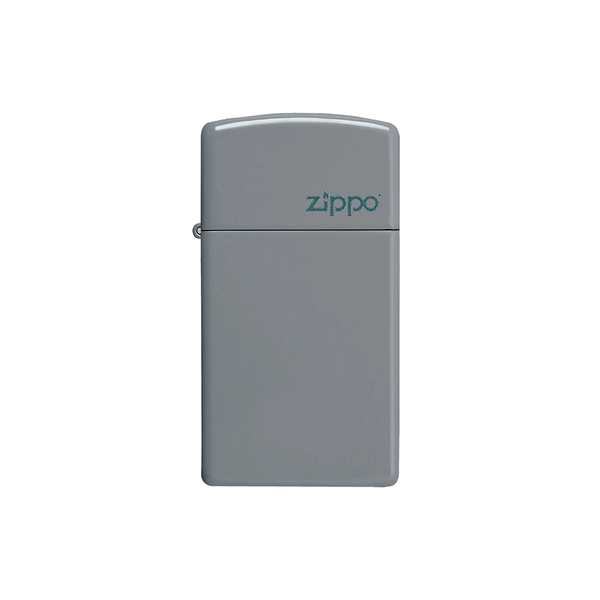 O Zippo 49527ZL Slim Flat Grey Zippo Logo