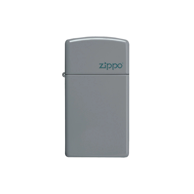 O Zippo 49527ZL Slim Flat Grey Zippo Logo