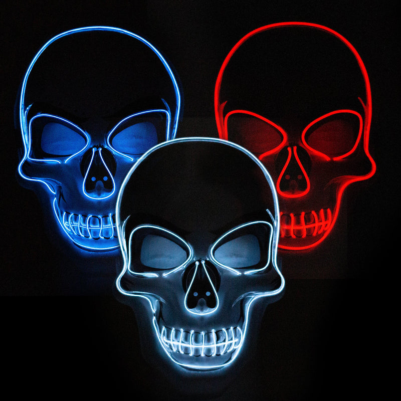 O LED Neon Skull Mask for party or Halloween Costume