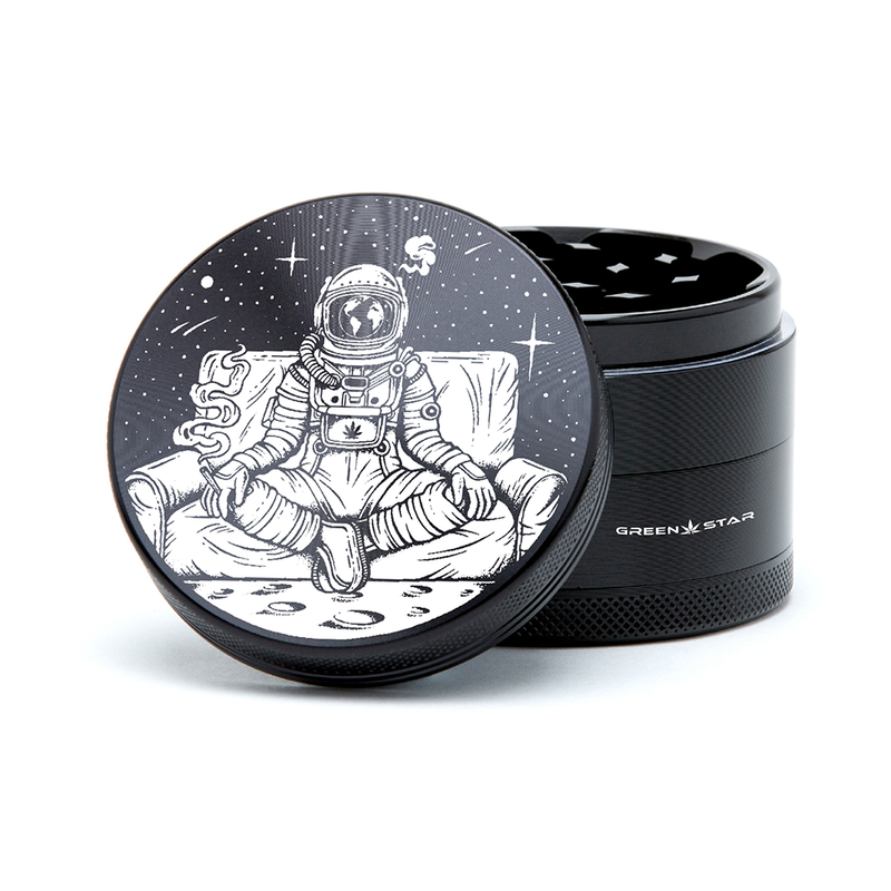 O Green Star | 2.5" (63mm) Grinder - Astronaut Chillin on the Moon Design