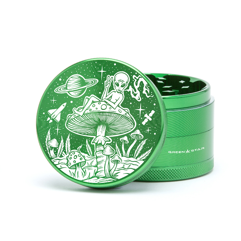 O Green Star | 2.5" (63mm) Grinder - Alien on Mushrooms Design