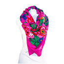 Metallic Kokum Floral Scarf Pack of 10 Scarf Canadian Distributor 45″ x 45″ Hot Pink