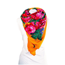 Metallic Kokum Floral Scarf Pack of 10 Scarf Canadian Distributor 45″ x 45″ Orange