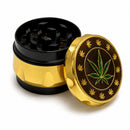 43mm 4-Piece Gold Leaf Metal Grinder Display Pack Super Supplys Inc
