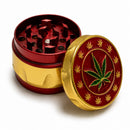 43mm 4-Piece Leaf Design Metal Grinder Display Pack Super Supplys Inc