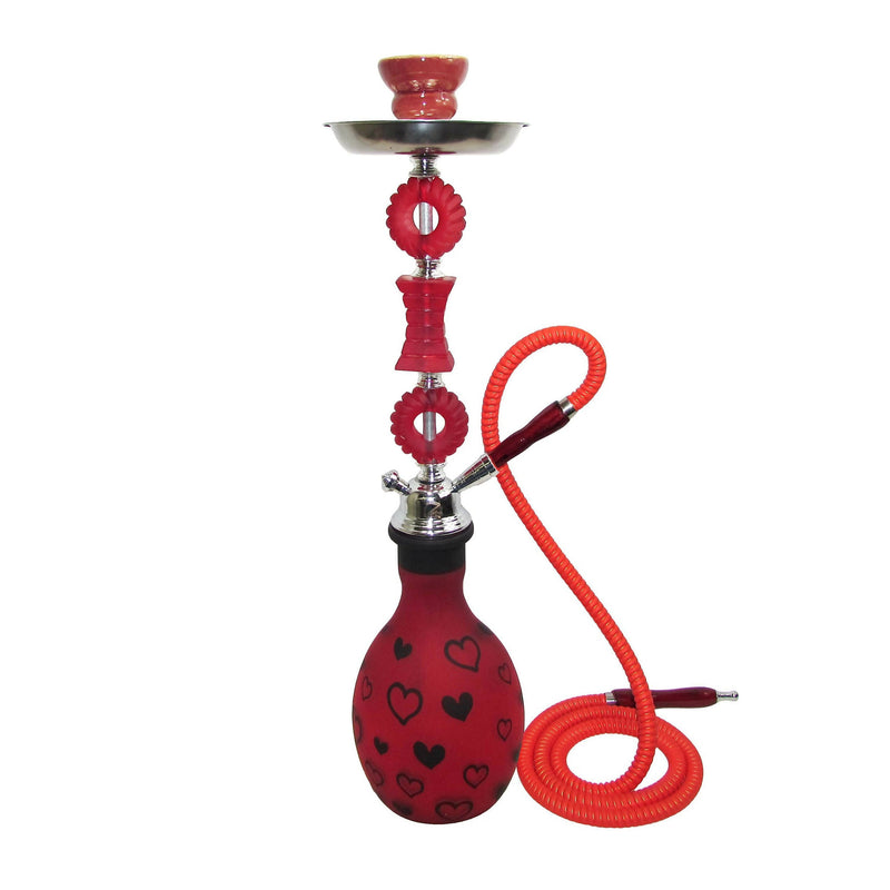 O Zebra Heart 1 Hose Hookah 28" Tall