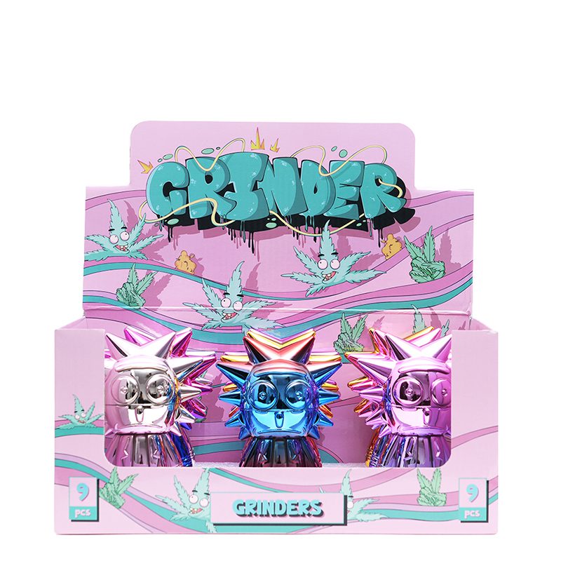 2 Parts Carton Character Grinder Box of 9 [SMJL-001] Herb Grinder Canadian Distributor