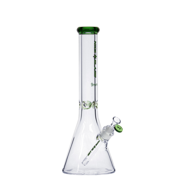 16" 9mm Nice Glass Flat Mouth Beaker Bong - Assorted Colours