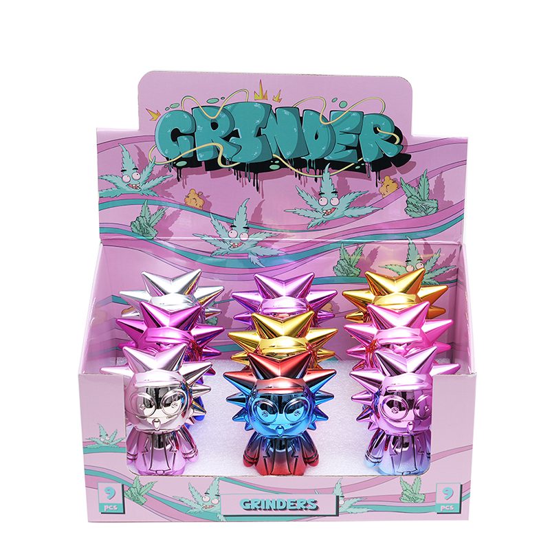 2 Parts Carton Character Grinder Box of 9 [SMJL-001] Herb Grinder Canadian Distributor