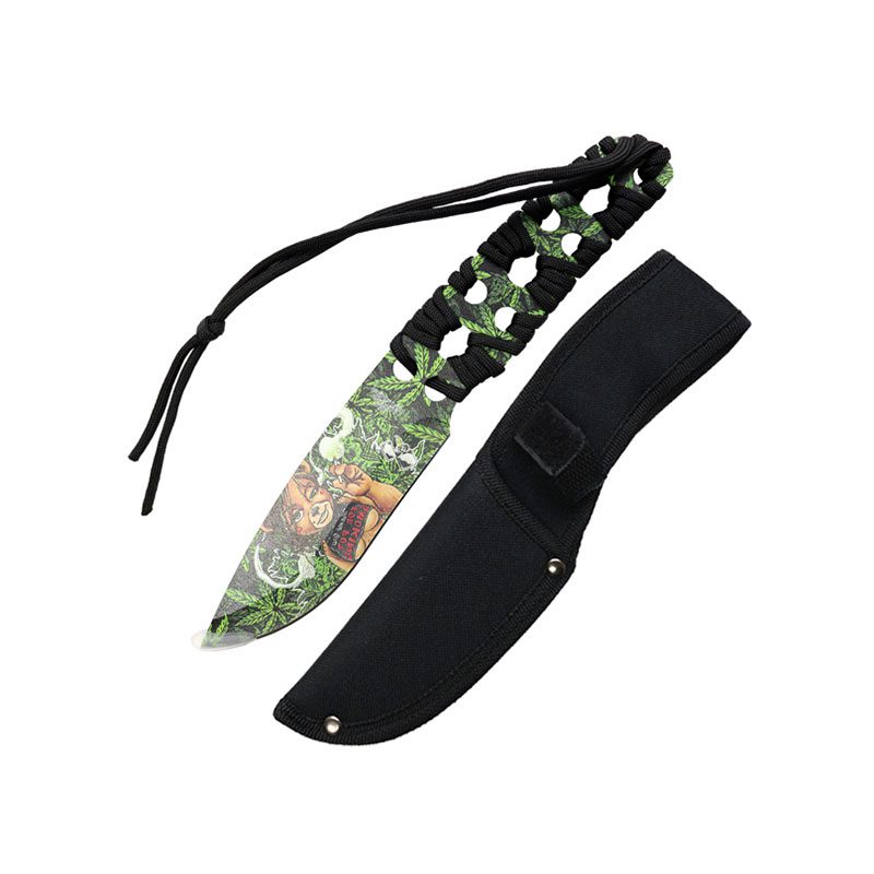 10″ 3D Girl & Leaves Pattern Blade Hunting Knife [14069] Fixed Blade Knives Canadian Distributor Design 1 (14067)