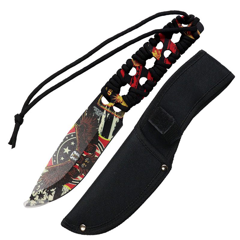 10″ 3D Girl & Leaves Pattern Blade Hunting Knife [14069] Fixed Blade Knives Canadian Distributor Design 4 (14070)