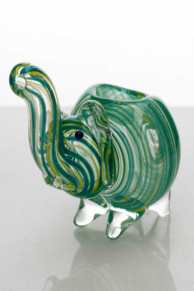 Small elephant glass hand pipe- - One Wholesale