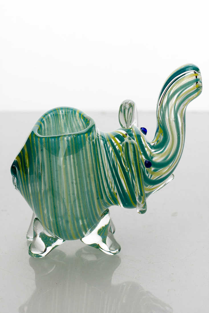 Small elephant glass hand pipe- - One Wholesale