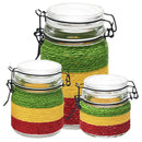 Rasta Colorful Glass Storage Jar – Multiple Sizes Available [SMKZ-146] Jar Canadian Distributor
