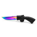 5.7" Rainbow Blade Mini Fixed Blade Knife with Pistol Grip