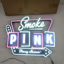 SC Blazy Susan Neon Smoke Pink Shop SIgn